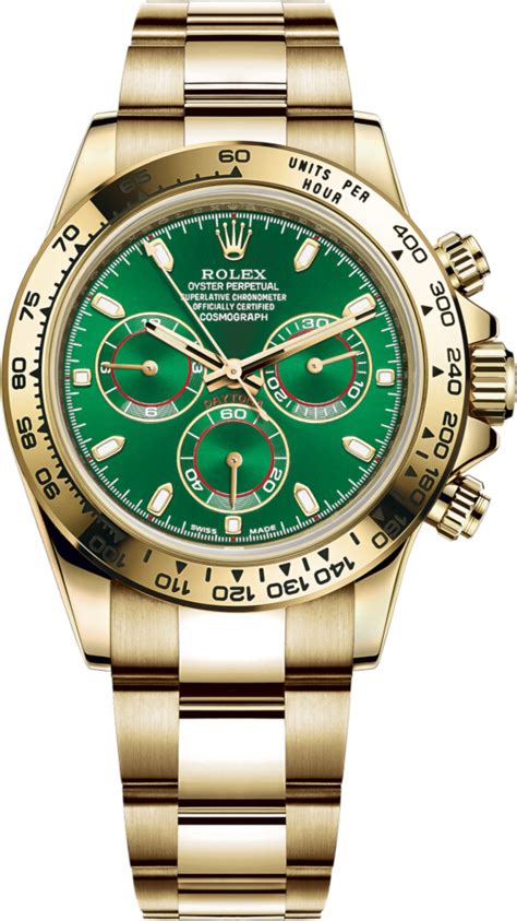 rolex daytona gold with green face|daytona rolex gold price.